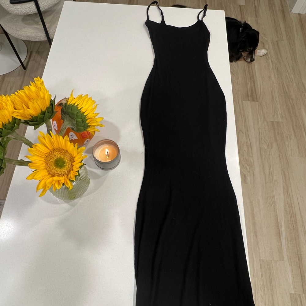 SKIMS Black Maxi Dress